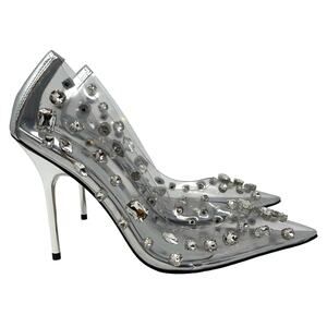 Good American Diamonds Forever Heels Size 10 Glass002 GSH008-X